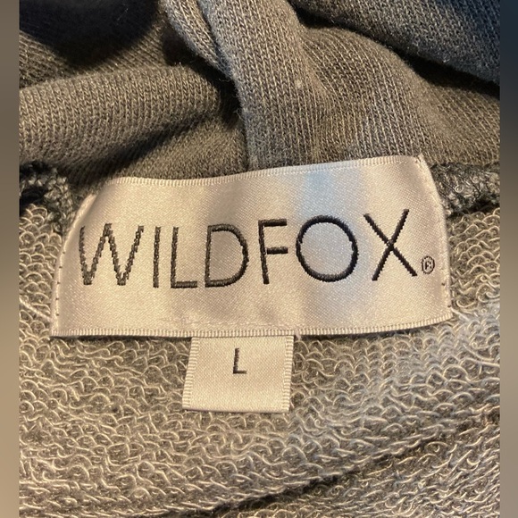 Wildfox Women’s Shady Lady Pullover Hoodie Kangaroo Pocket 1 Cold Shoulder Large - Picture 12 of 16